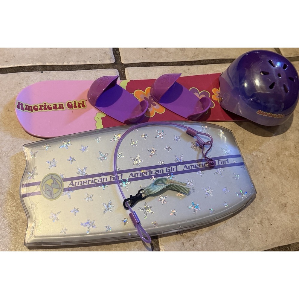 American Girl Extreme Sport Playset With Snowboard/helmet & Boogie Board